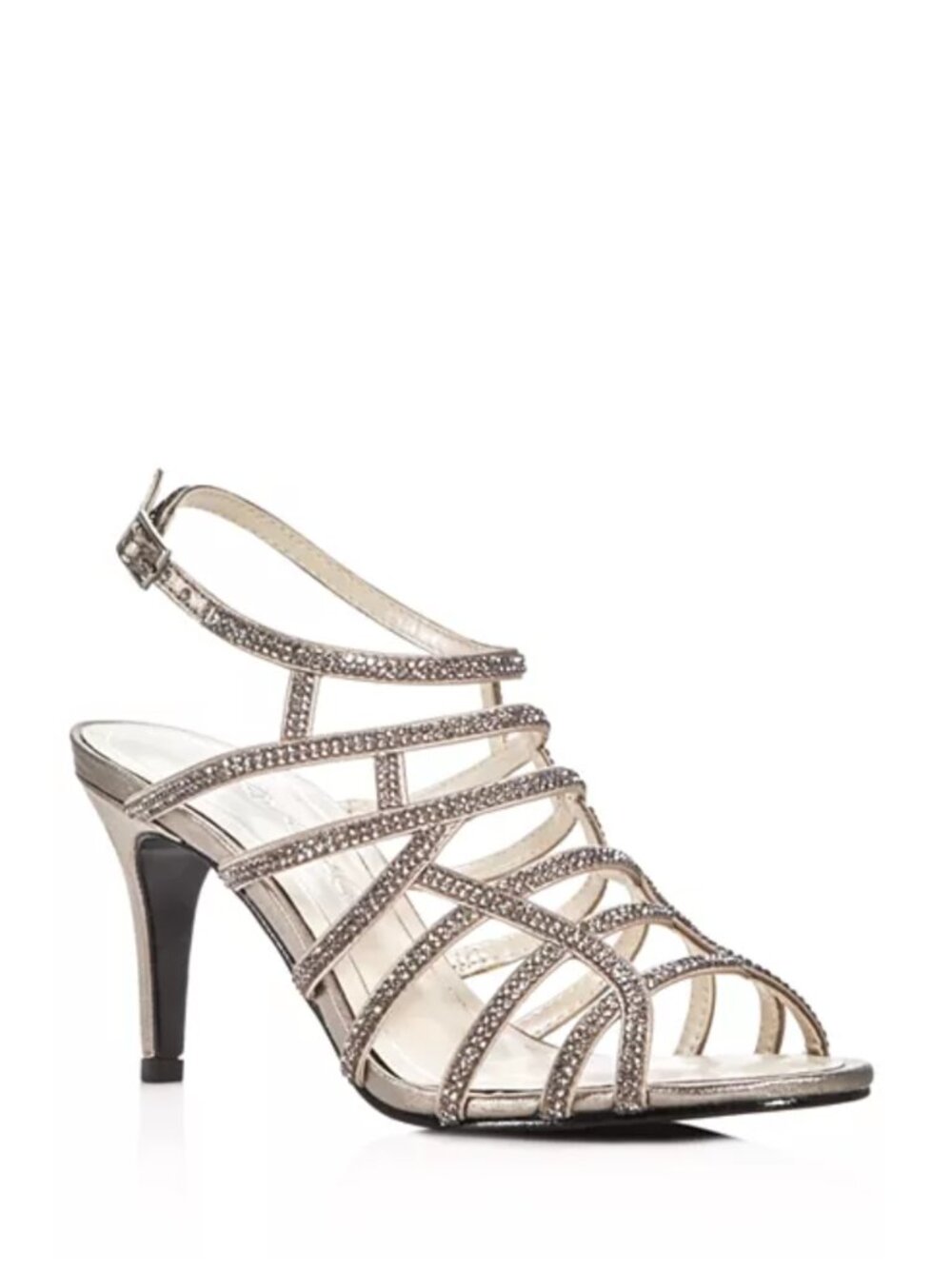 Caparros Women's Harmonica Rhineston Ebellished Metallic Caged High-Heel Sandals